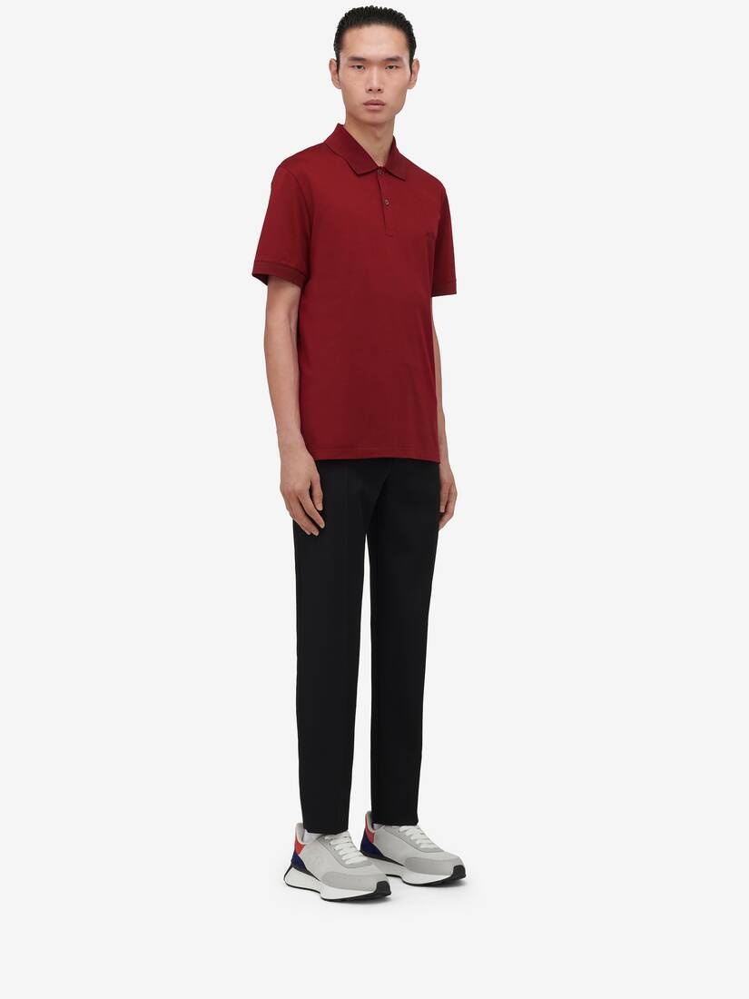Men's Seal Logo Polo Shirt in Bordeaux - 3