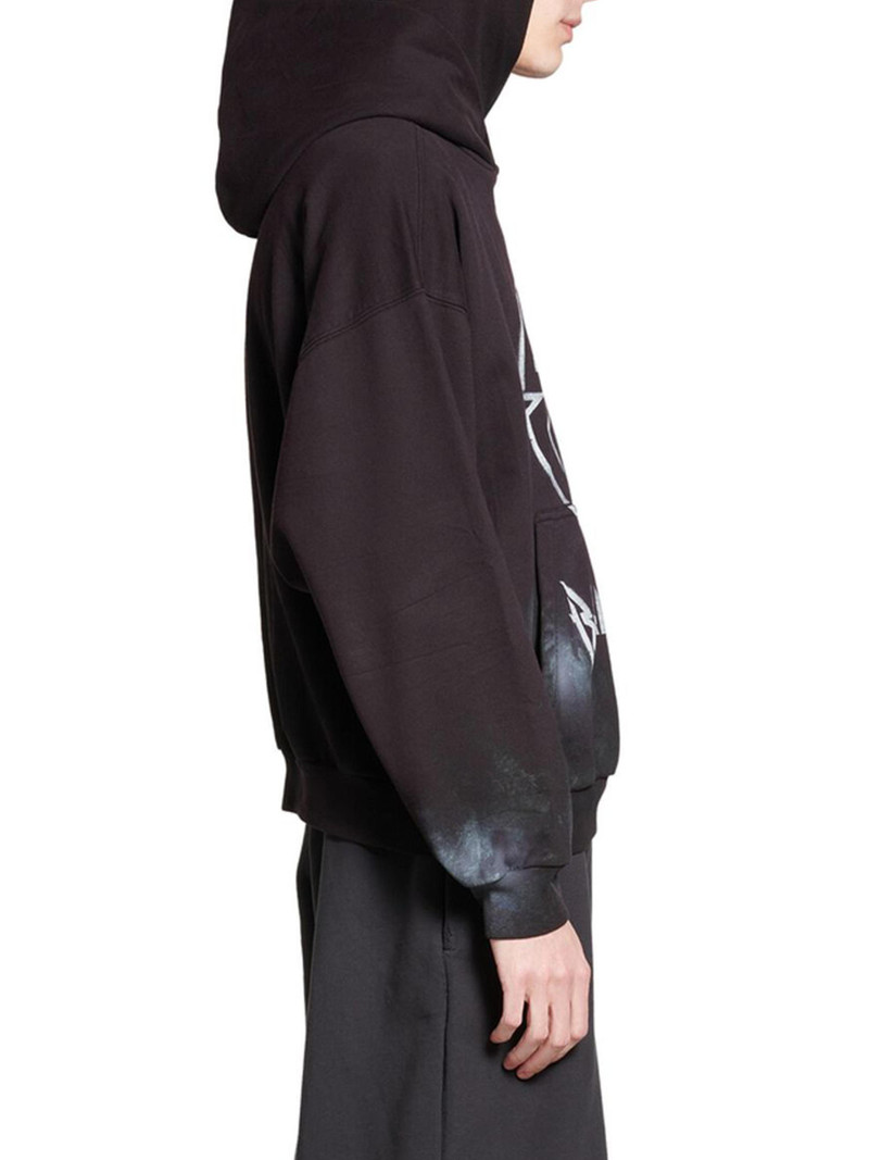 Metal BB Stencil Hoodie Medium Fit - Black White 5