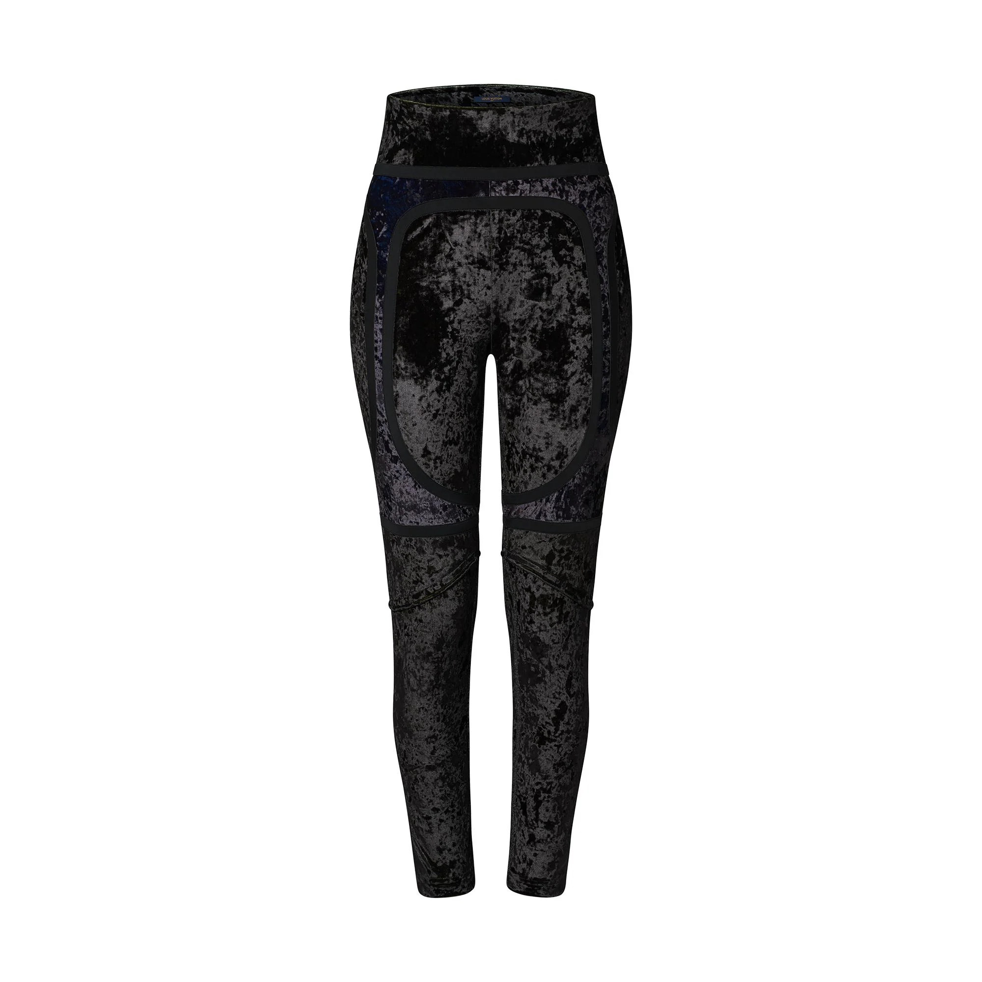 Crushed Velvet Biker Leggings - 1