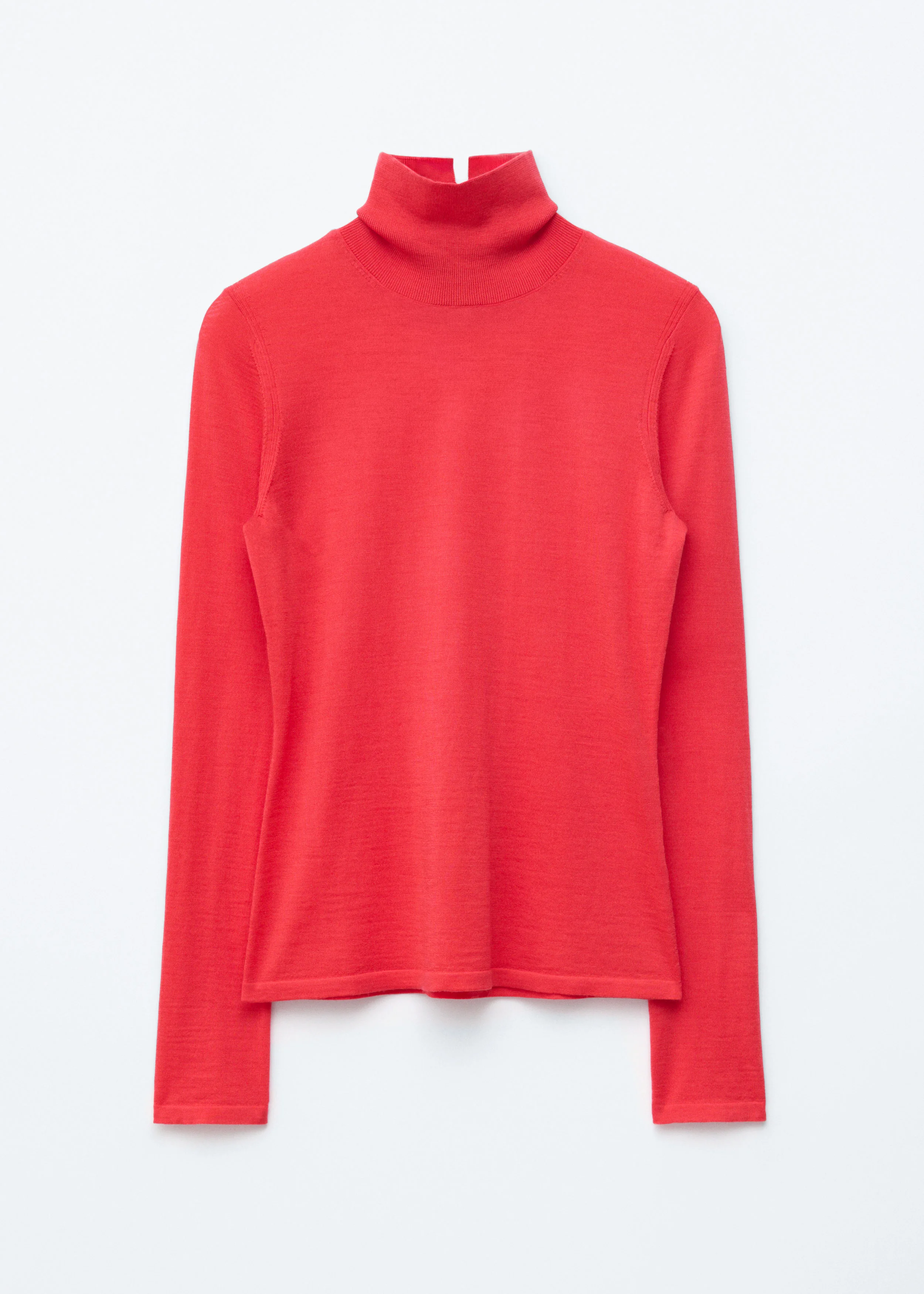 Merino Wool Polo Neck Top - 1