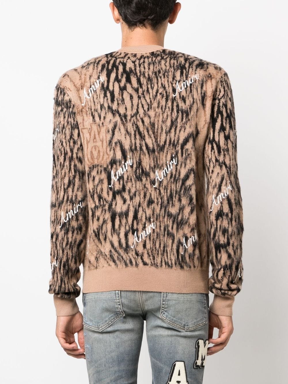 logo-embroidered patterned jumper - 3