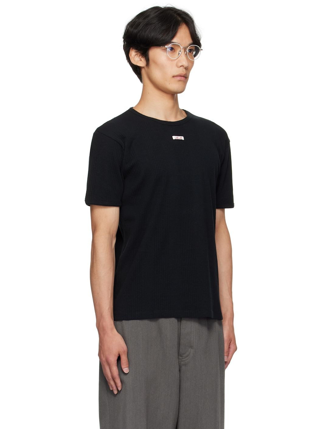 Black Ribbed T-shirt - 2
