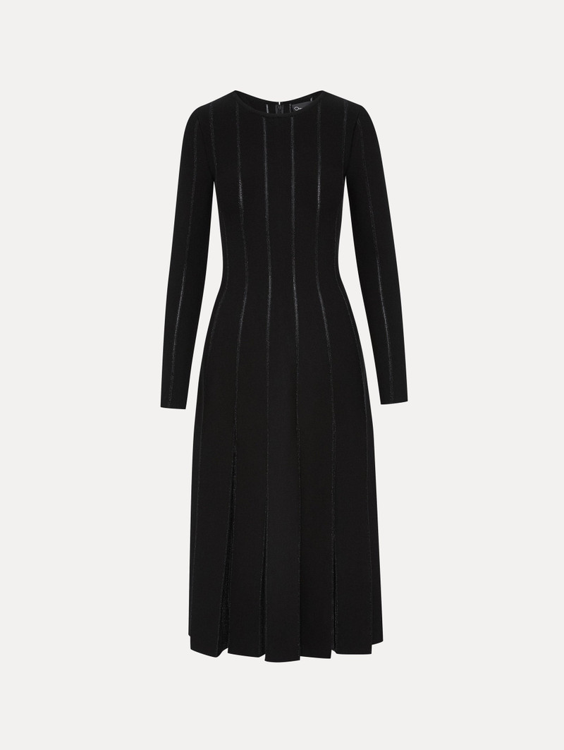 PLEATED INSET KNIT DRESS 1