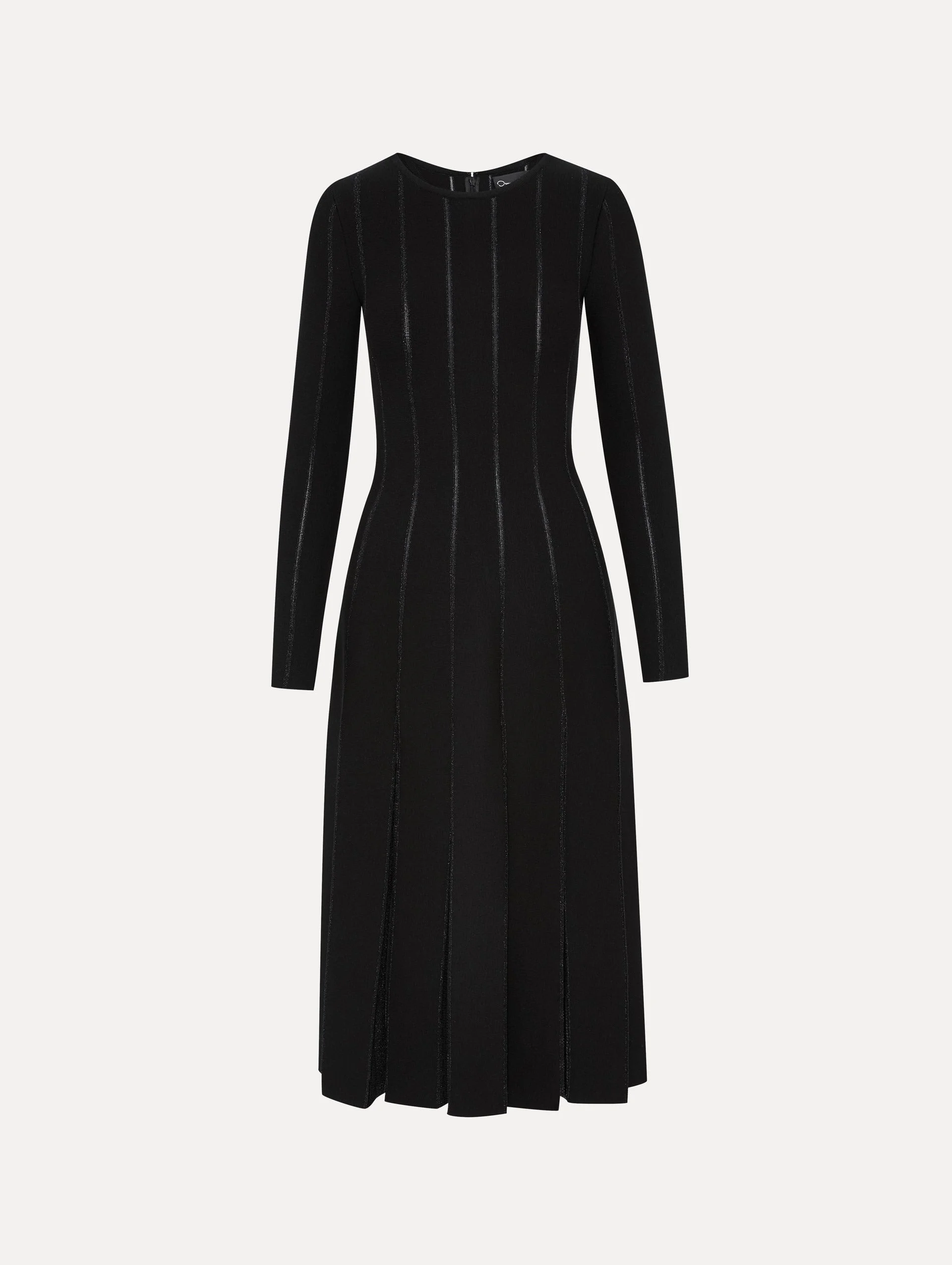 Oscar de la Renta PLEATED INSET KNIT DRESS - 25RN129BXP_BLK | REVERSIBLE Oscar de la Renta PLEATED INSET KNIT DRESS - 25RN129BXP_BLK | REVERSIBLE