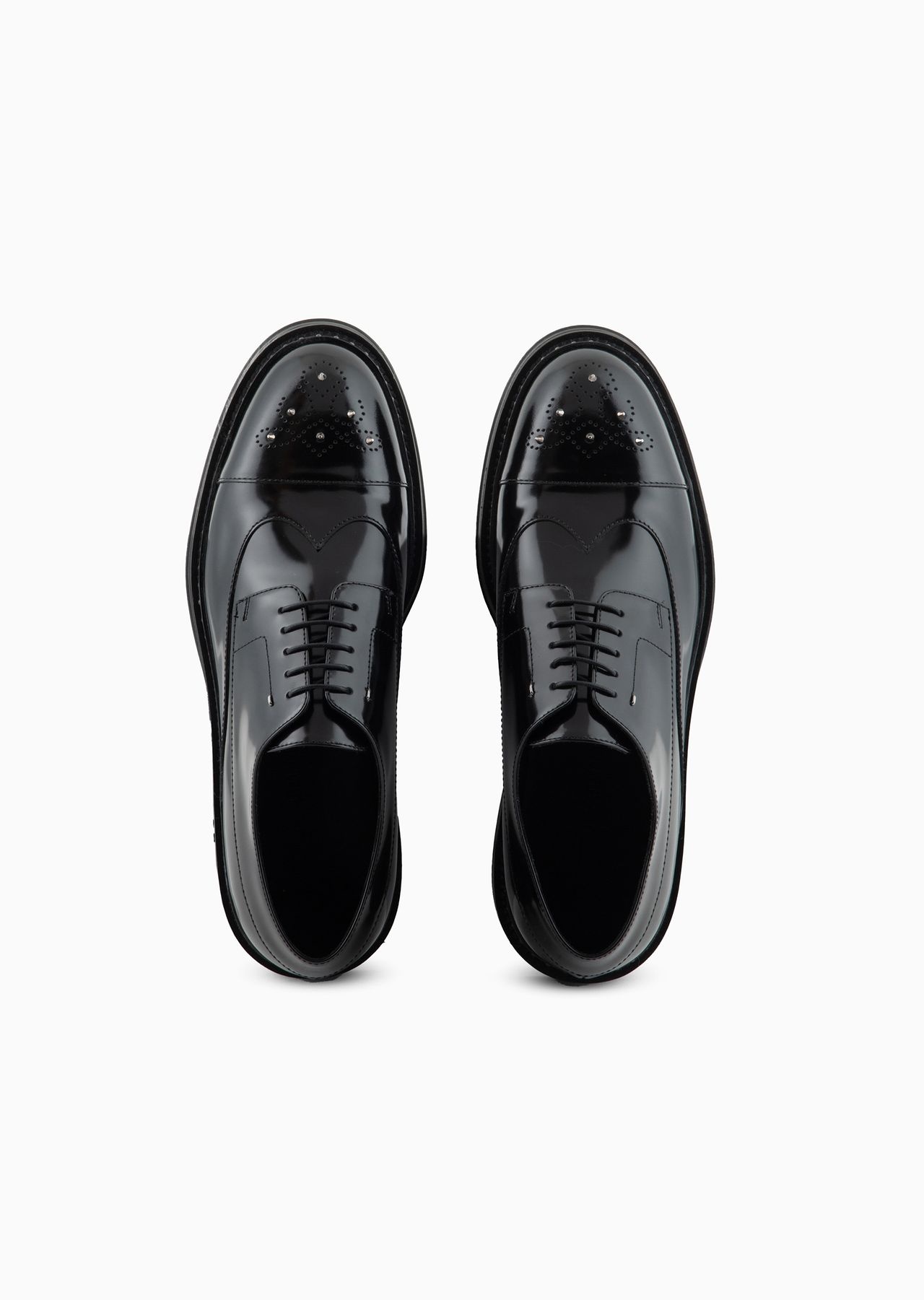 Brushed leather Derby shoes with studs - 3