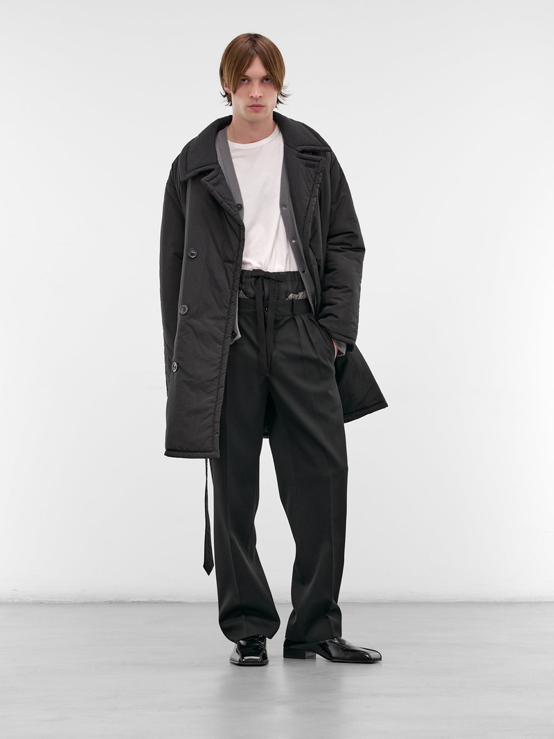 Maison Margiela Black Nylon Caban Padded Coat outlook