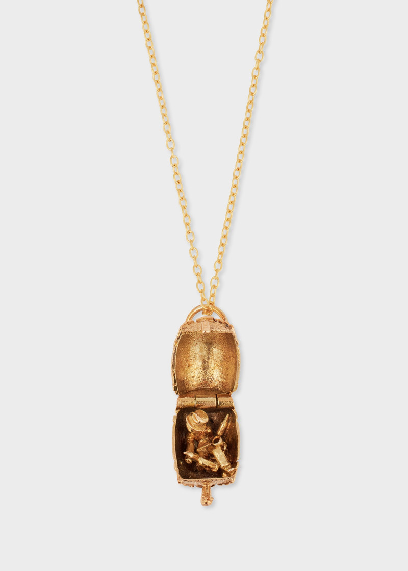 Paul Smith 'Articulated Gold Wine Barrel with Man & Bottle' Necklace by Baroque Rocks outlook
