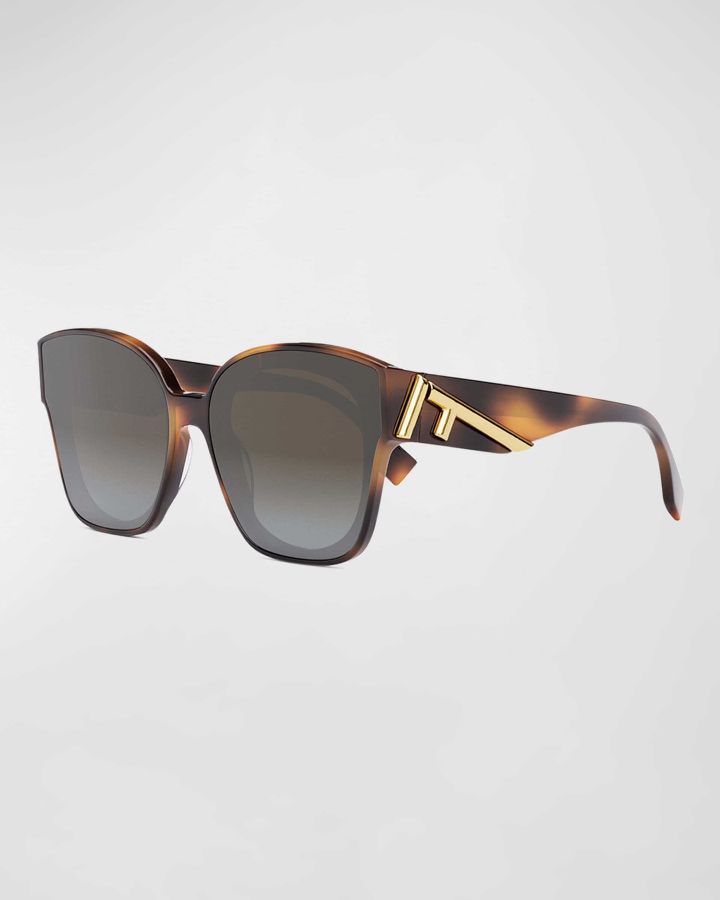 Oversized F Logo Acetate Cat-Eye Sunglasses - 1