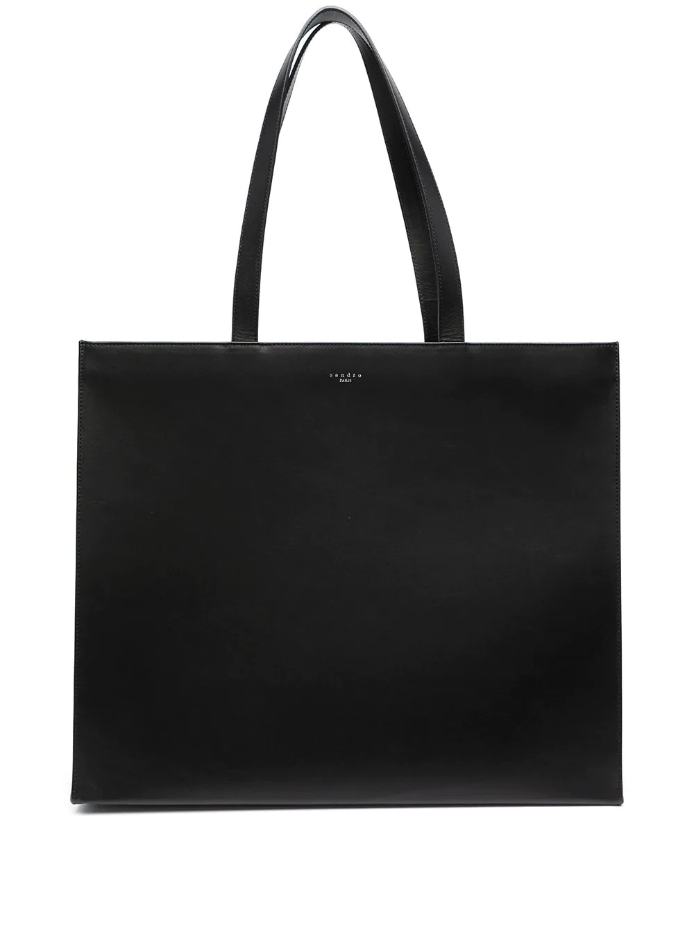 logo-embossed leather tote bag - 1