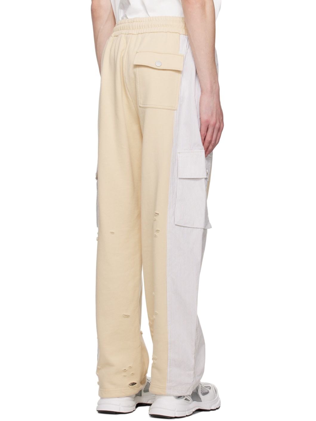 Beige Paneled Sweatpants - 3