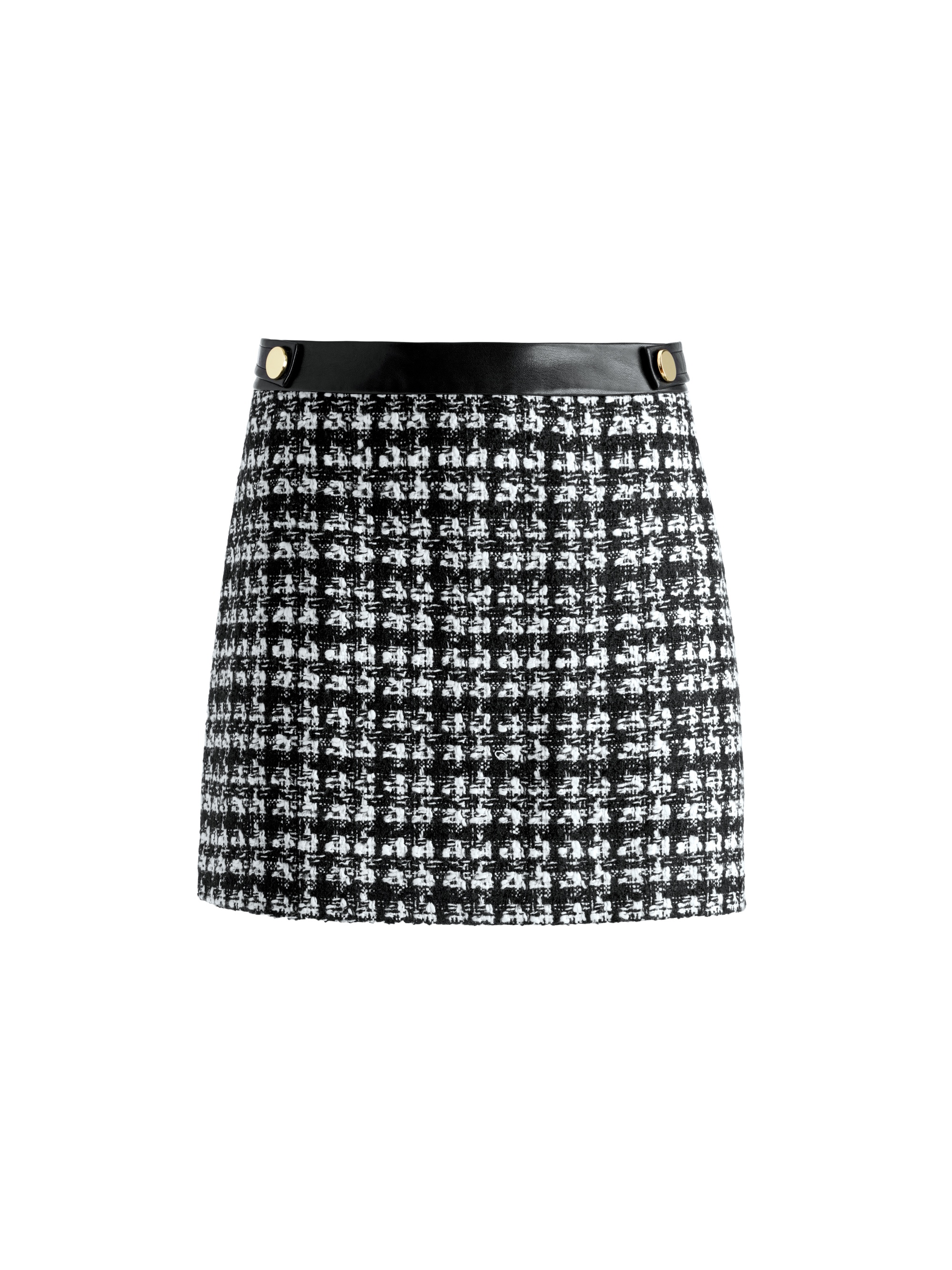 ELANA VEGAN LEATHER TRIM MINI SKIRT - 1