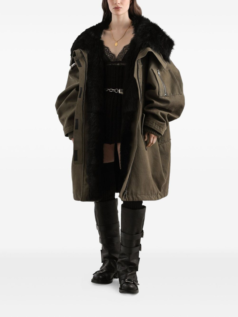Dolce & Gabbana fur-trimmed hooded coat outlook
