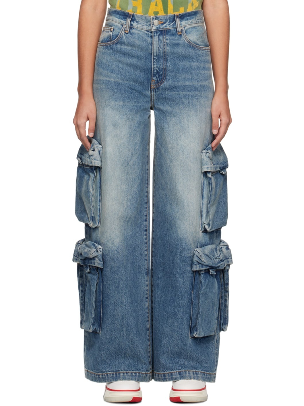 Blue Baggy Cargo Jean - 1