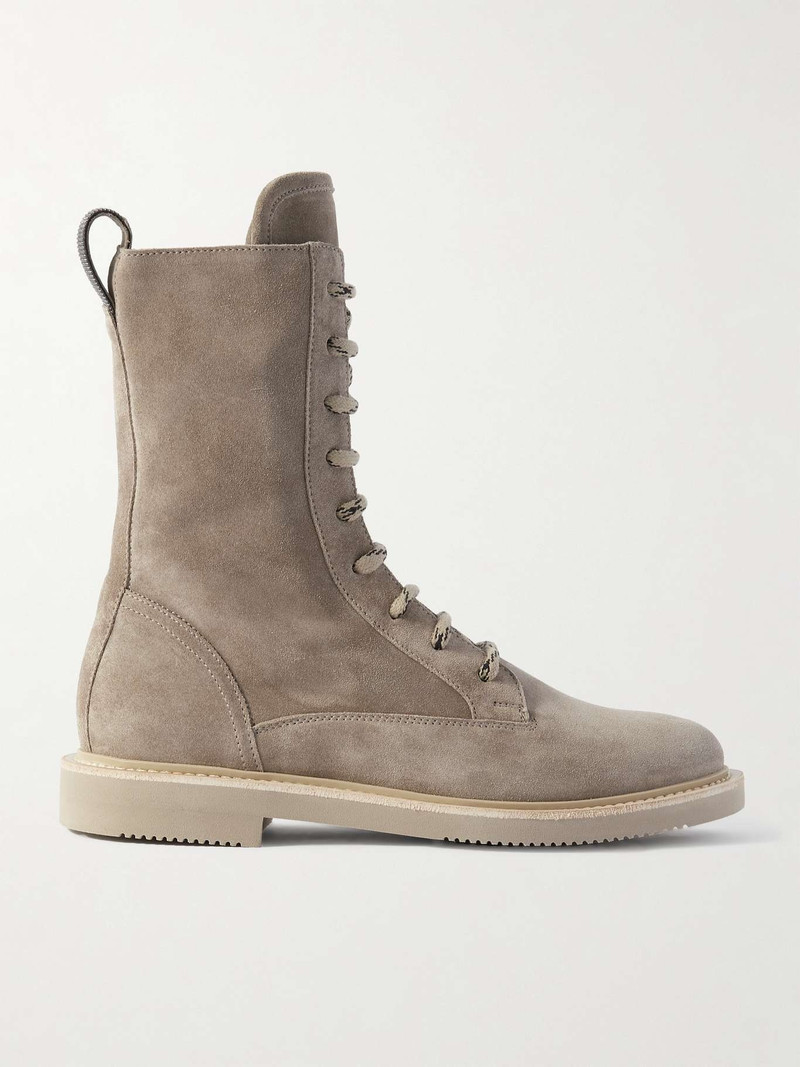 Bead-embellished suede ankle boots 1