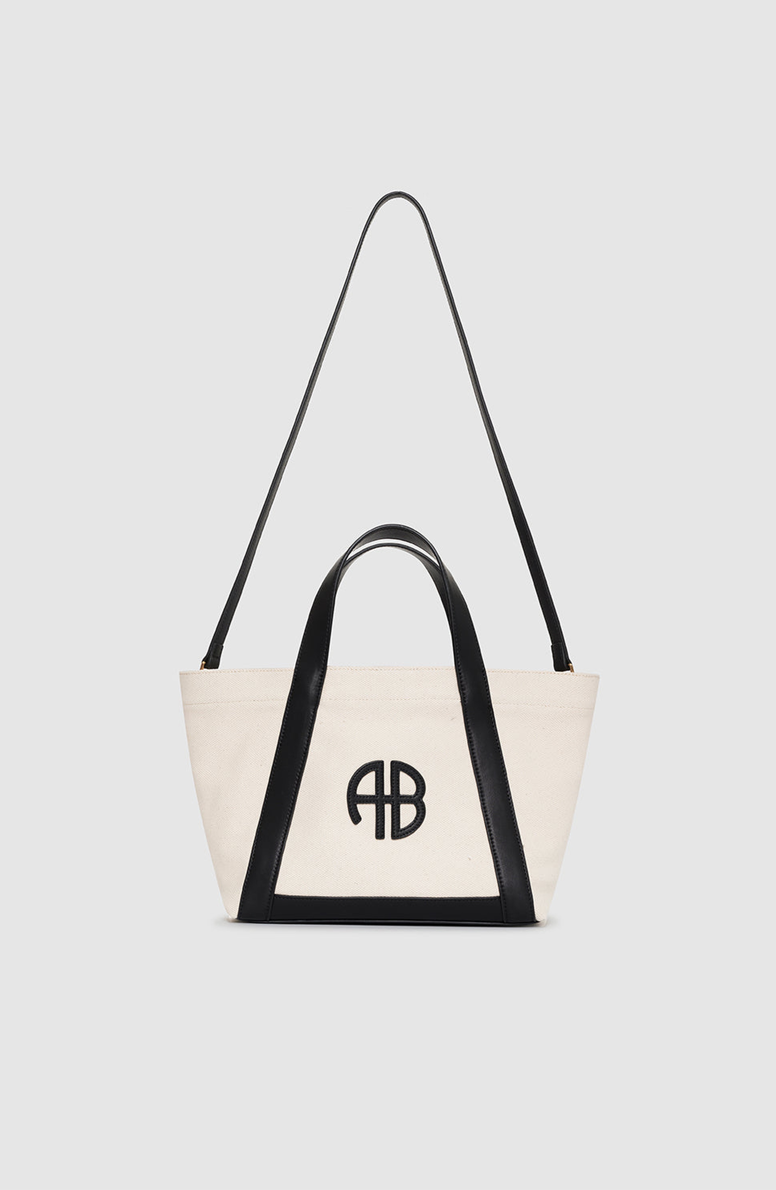 ANINE BING Cara Tote in Natural Canvas /Black at Nordstrom - 1