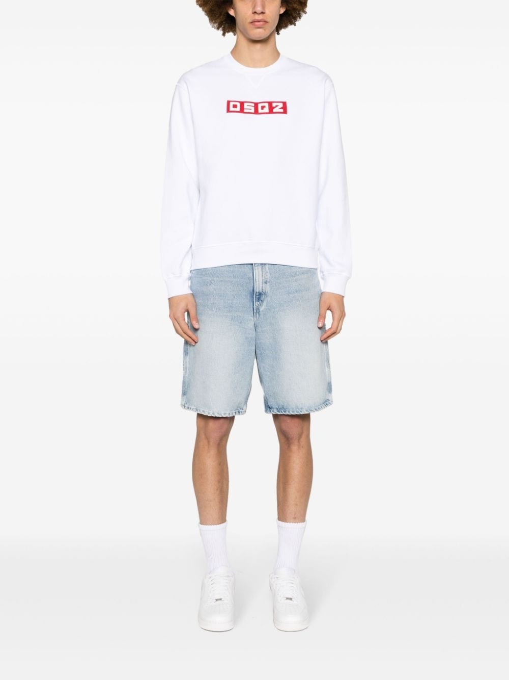 logo-patch cotton sweatshirt - 2