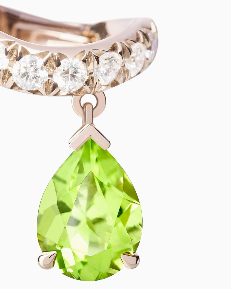 GIORGIO ARMANI BLANCHE 18K GOLD EAR CUFF WITH DIAMONDS AND PERIDOT outlook