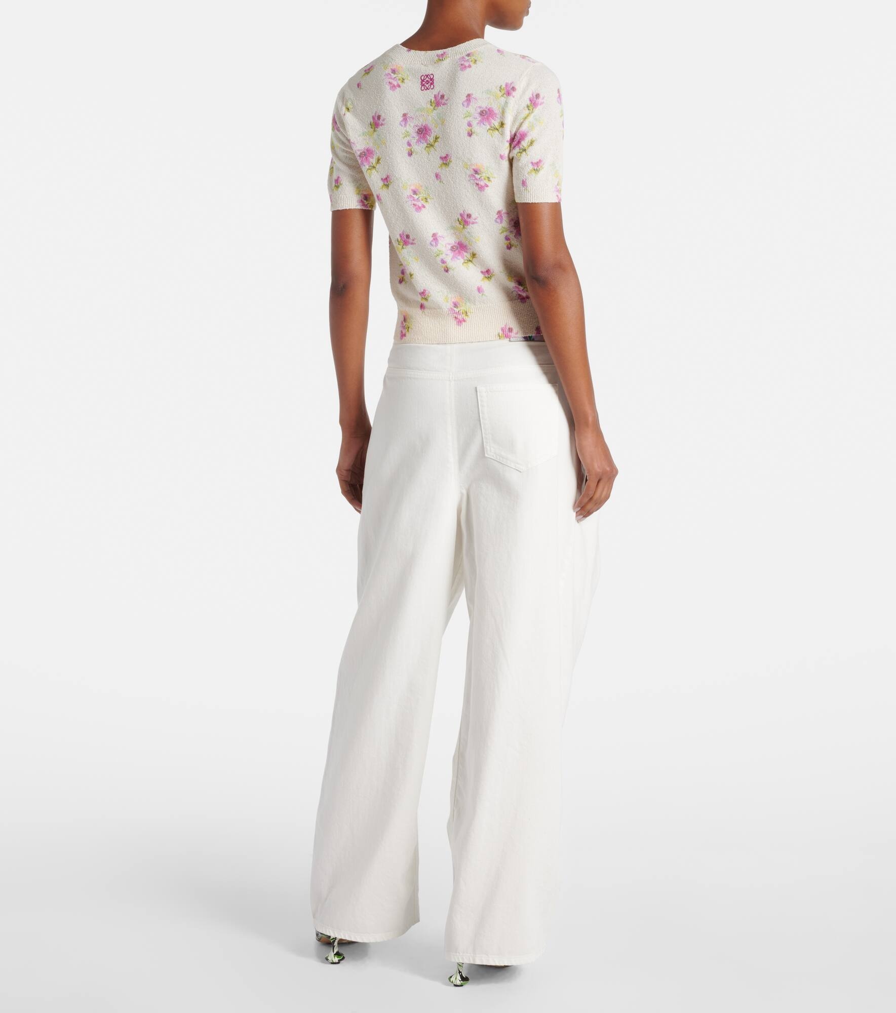 Floral cotton-blend sweater - 3
