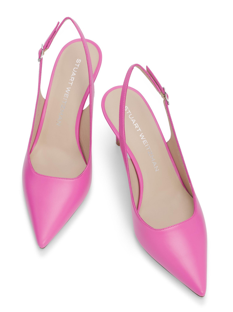 Women's Stuart Power 75MM Leather Slingback Pumps - Sunset Pink 4