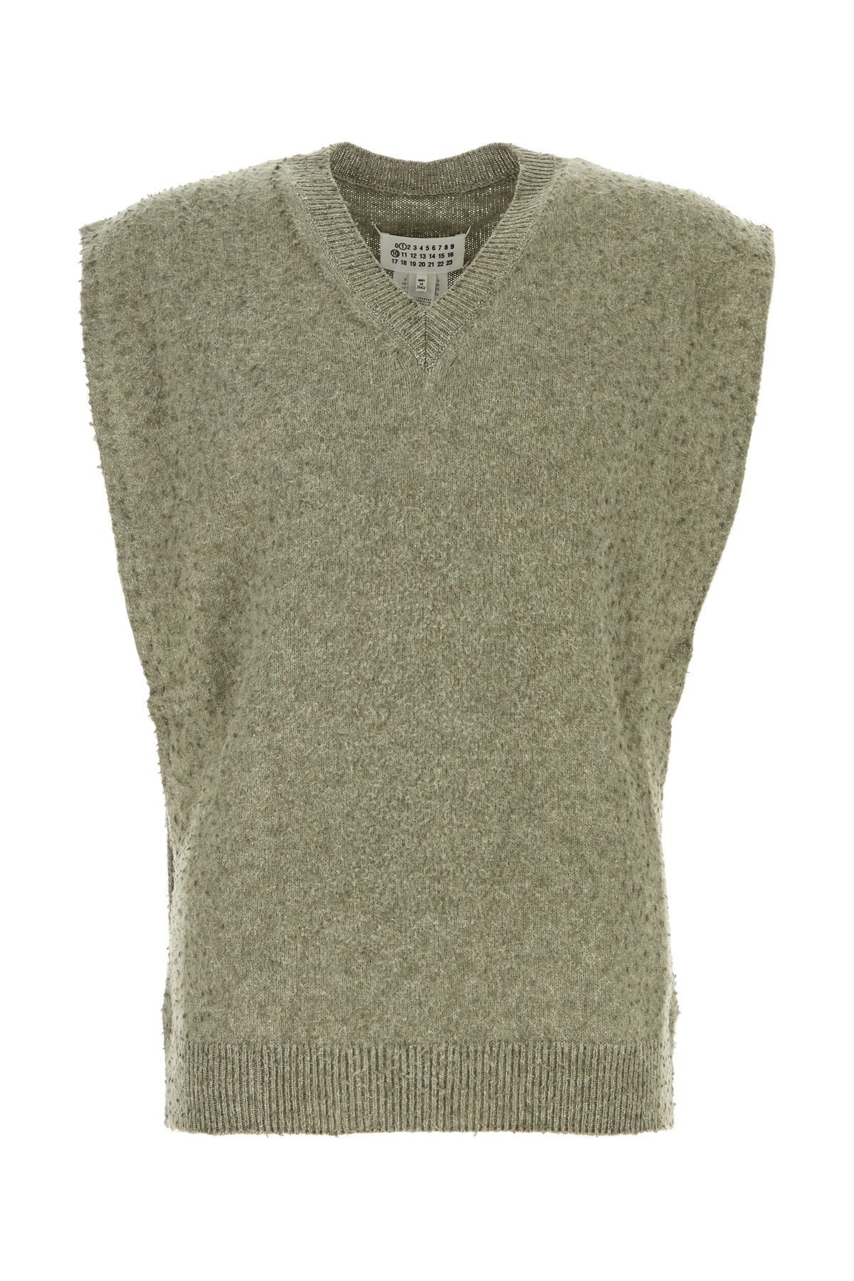 Sage green wool blend vest - 1
