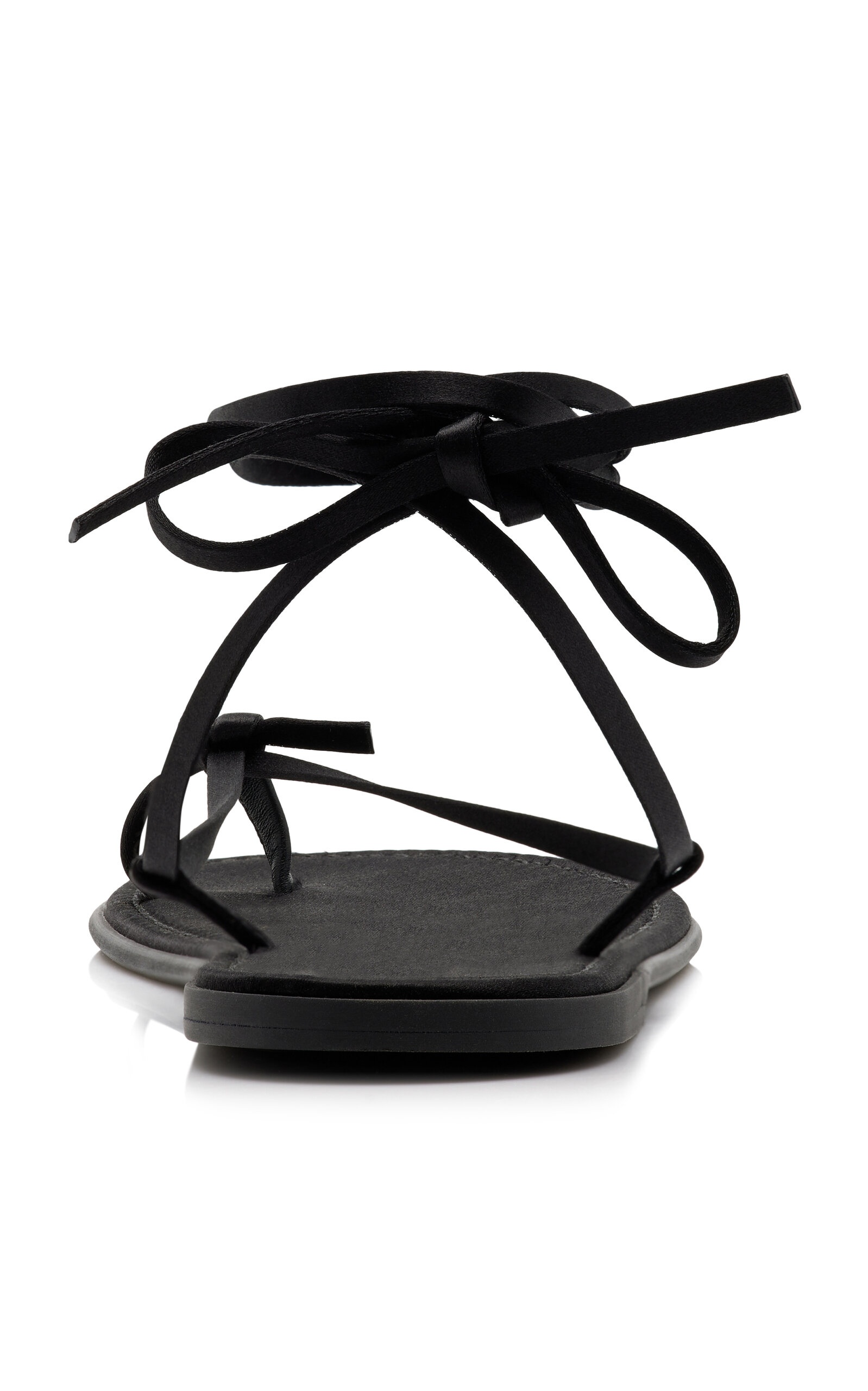 Knotted Satin Sandals black - 5