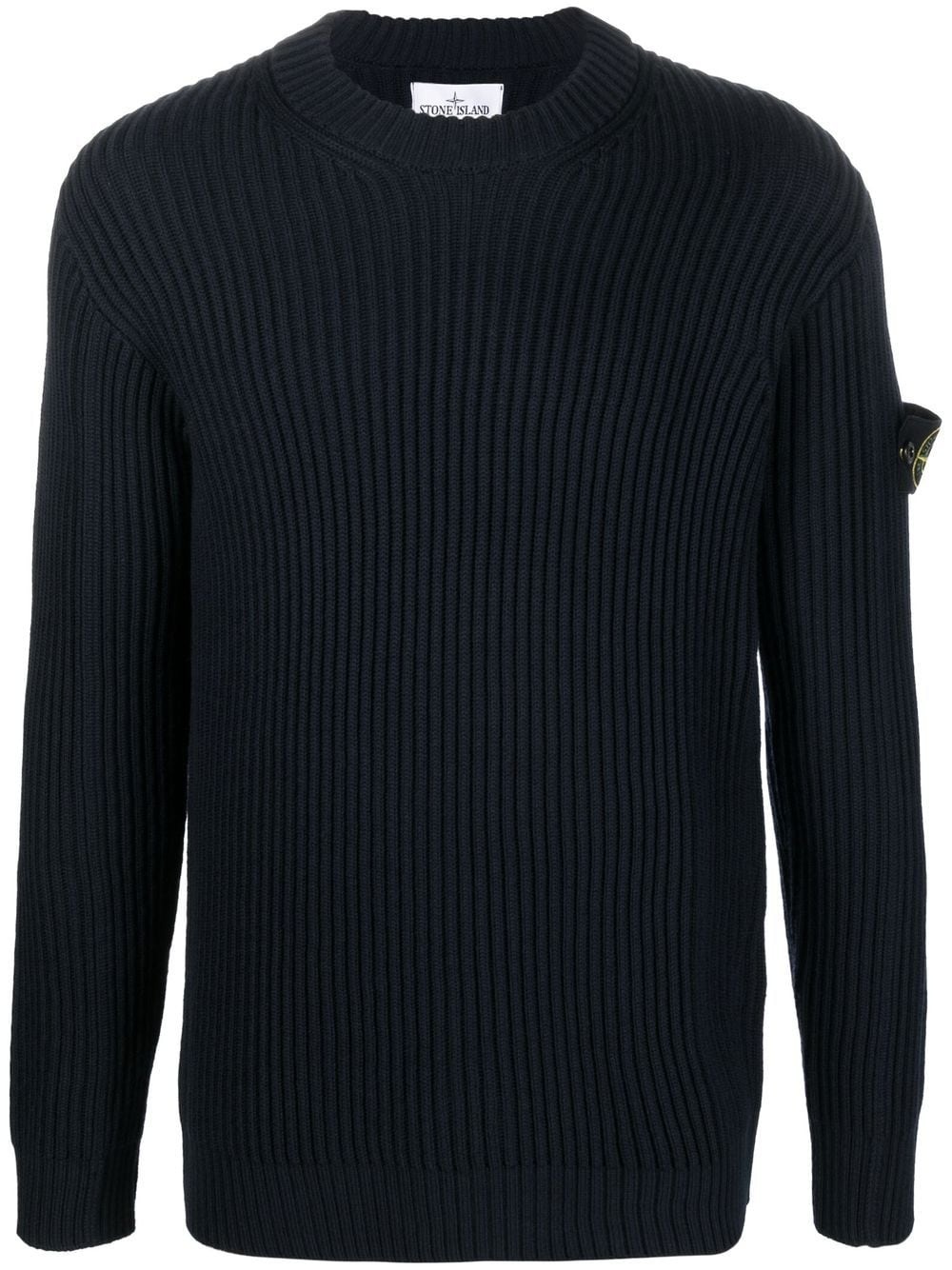 logo patch ribbed jumper - 1