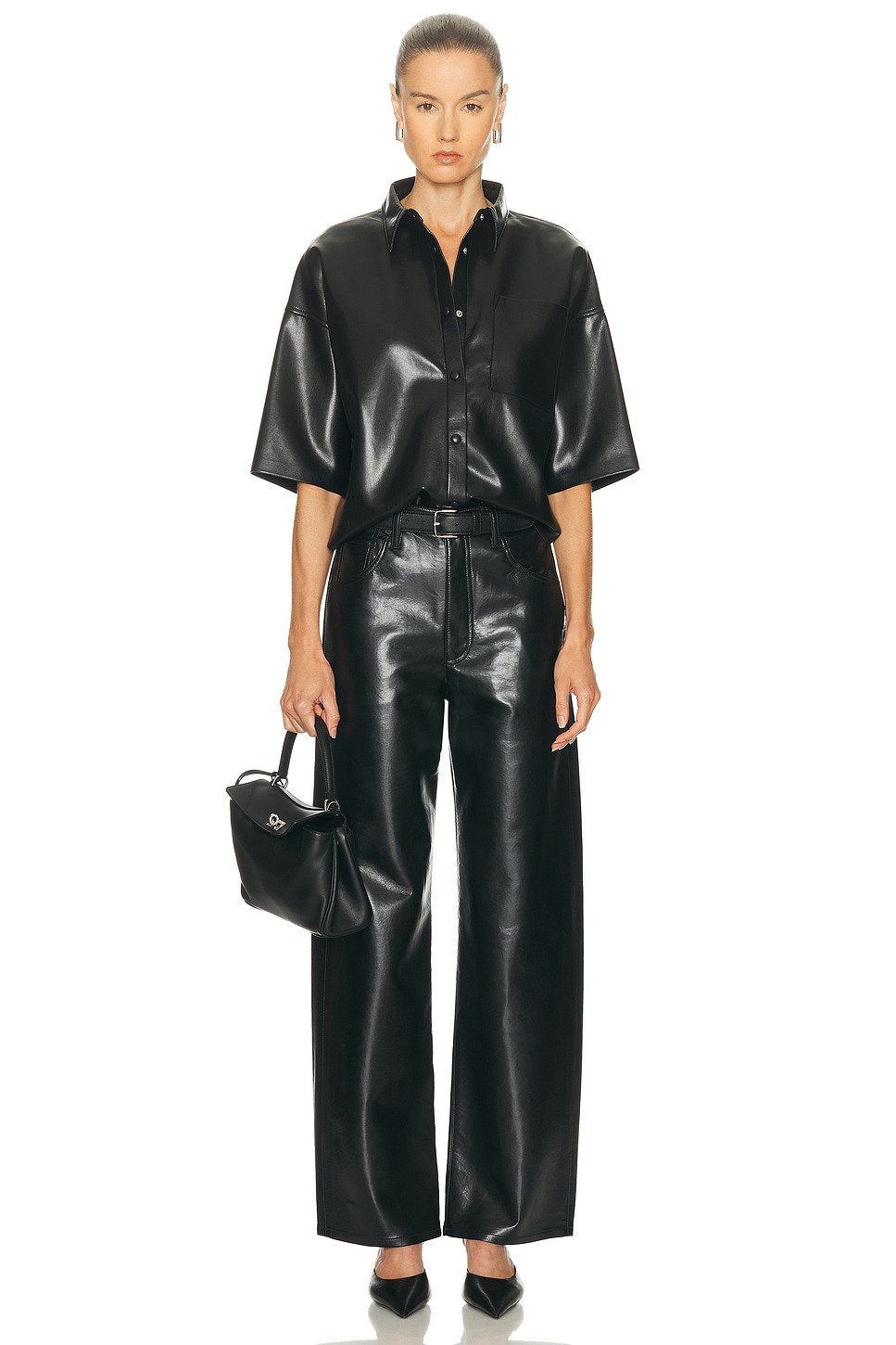 Frances Cropped Cape Button Up - 4