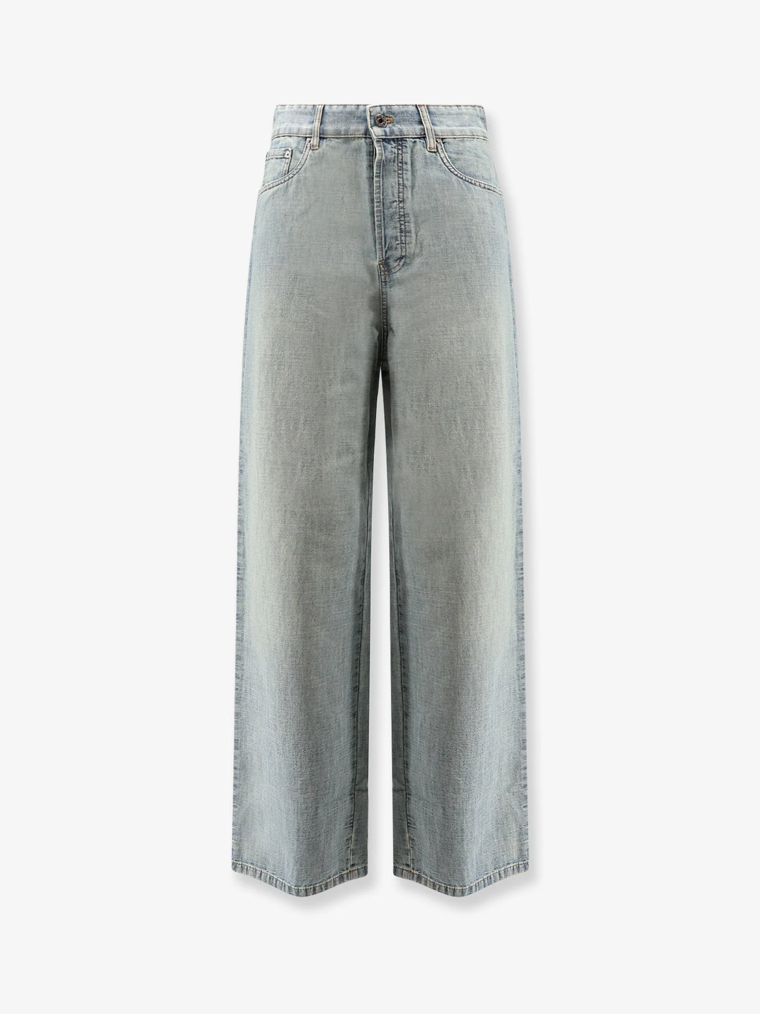 Miu Miu Women Cotton Jeans With Logo Lettering Embroidery - 1