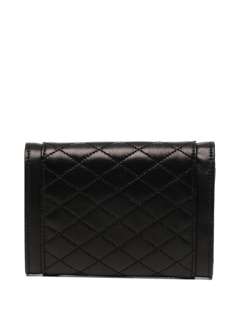 logo-plaque quilted clutch bag - 2