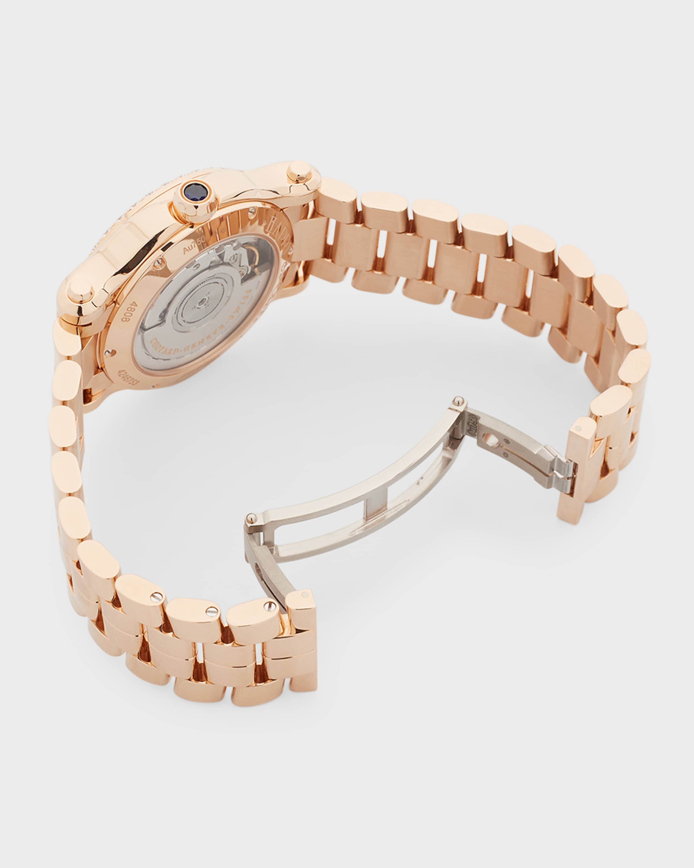 Happy Sport 36mm 18K Rose Gold Diamond Bezel Bracelet Watch - 3