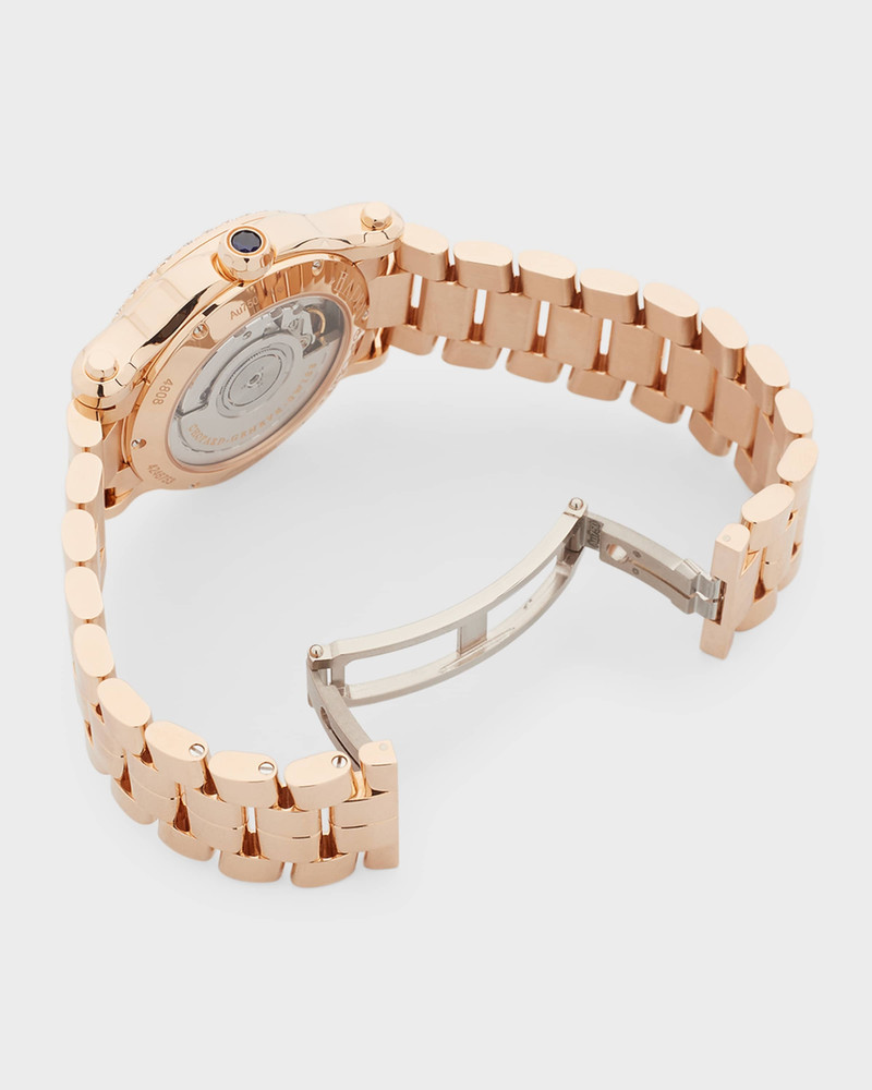 Happy Sport 36mm 18K Rose Gold Diamond Bezel Bracelet Watch 3