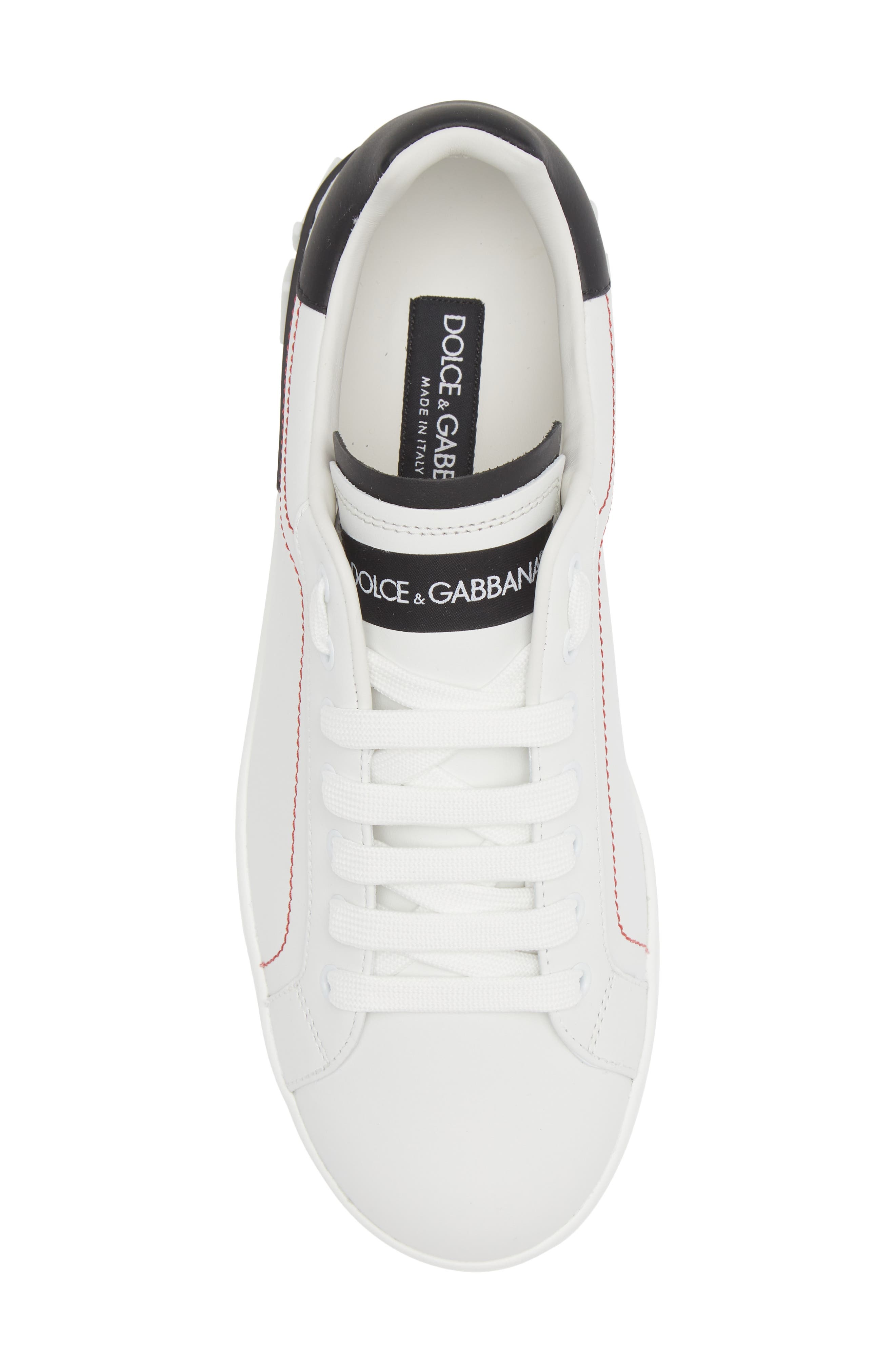 Dolce&Gabbana Portofino Logo Spoiler Sneaker in 89697 White/black at Nordstrom - 5
