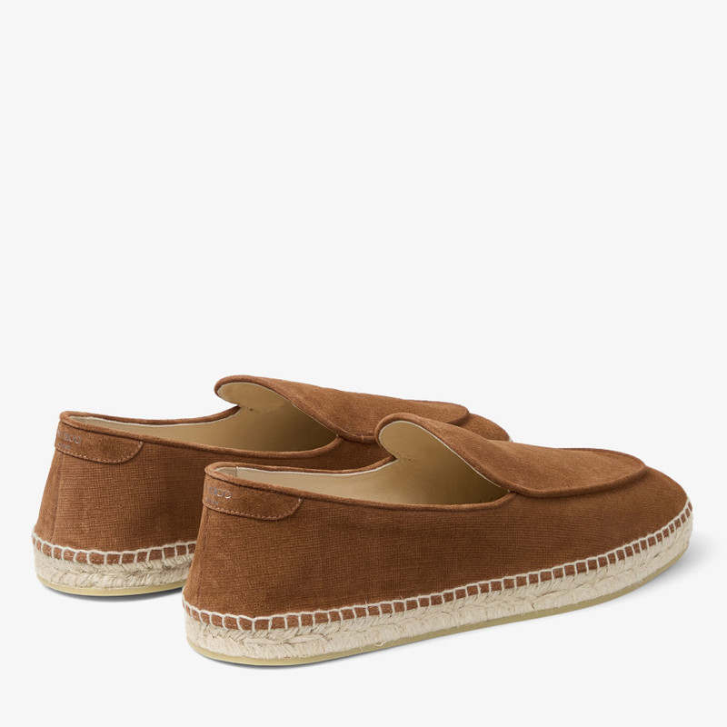 JIMMY CHOO Vine Lace Up Cigar Etched Velvet Suede Espadrilles outlook