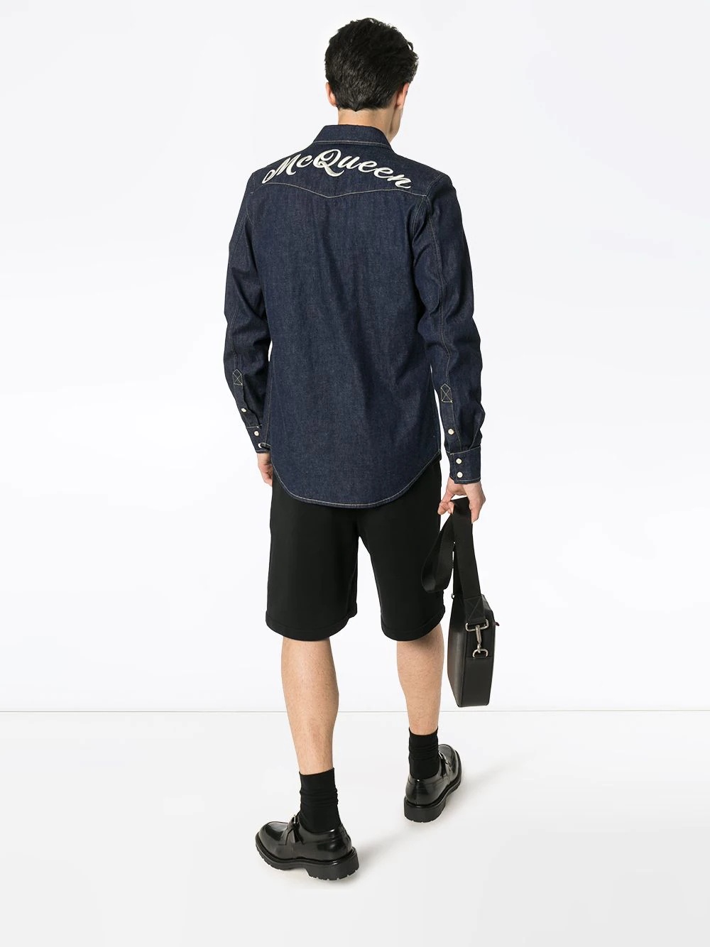 embroidered denim shirt - 2