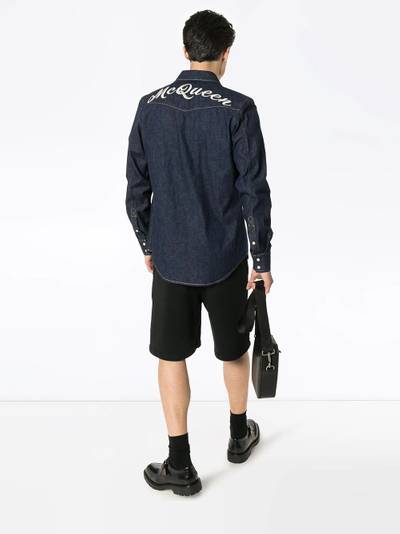 Alexander McQueen embroidered denim shirt outlook