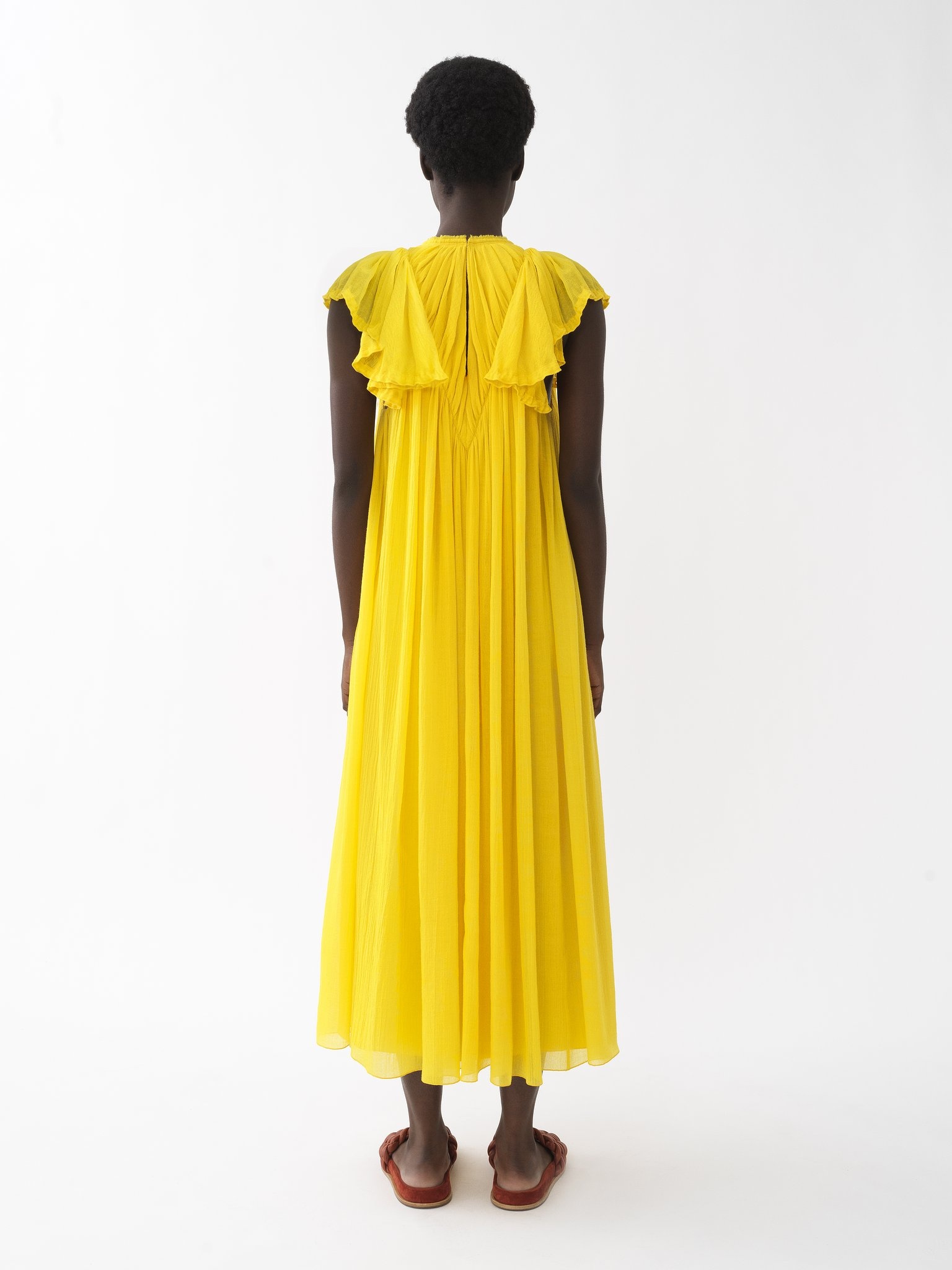 GATHERED CAP-SLEEVE DRESS - 3