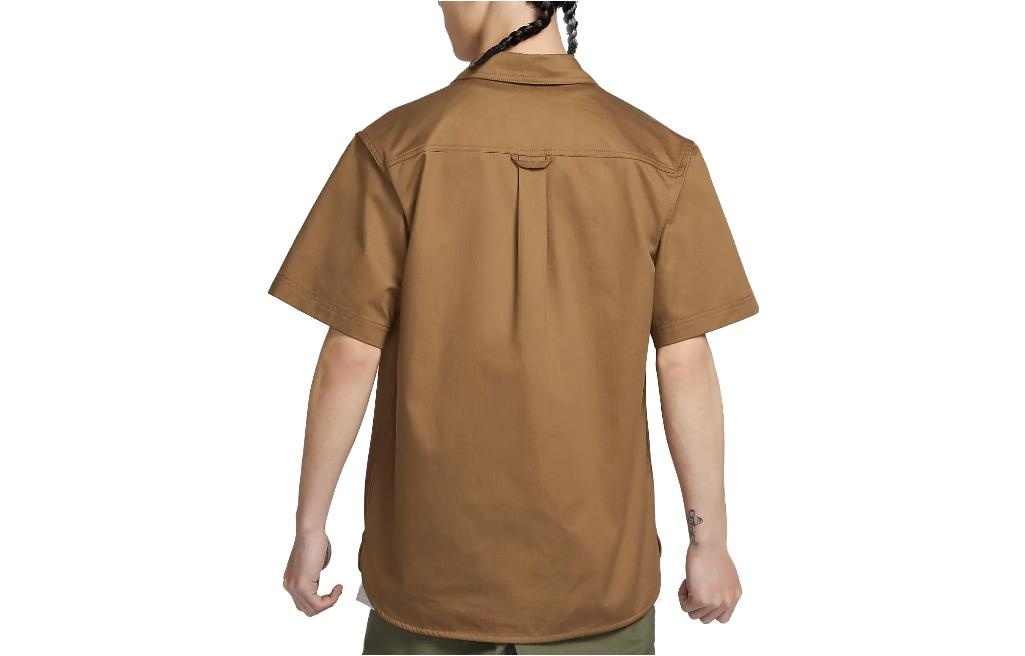 Nike SB Short Sleeve Woven Skate Button Up Shirt 'Tan' DV9076-270 - 2