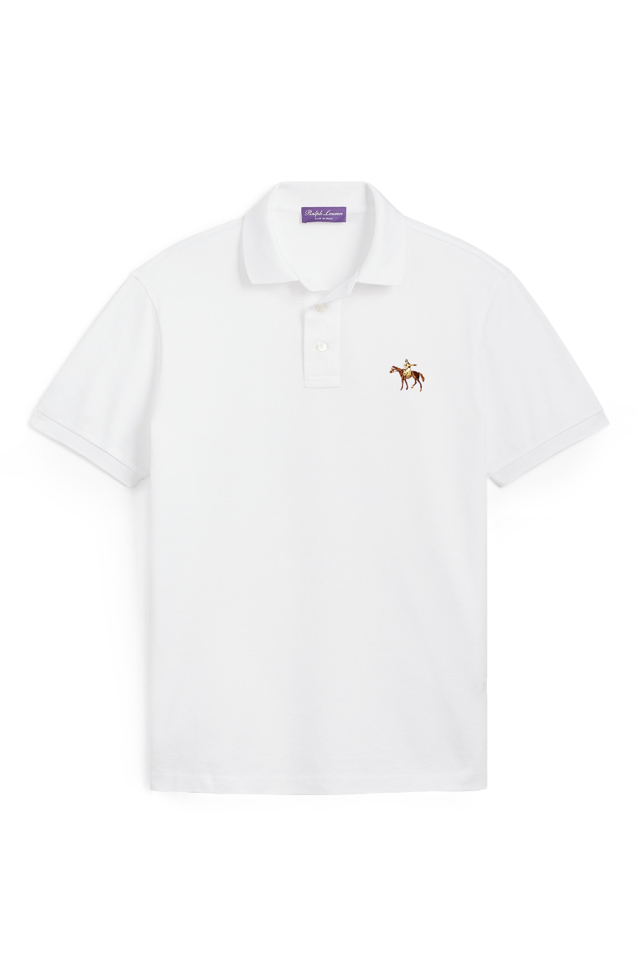 Embroidered Standing Horse Cotton Piqué Polo - 5