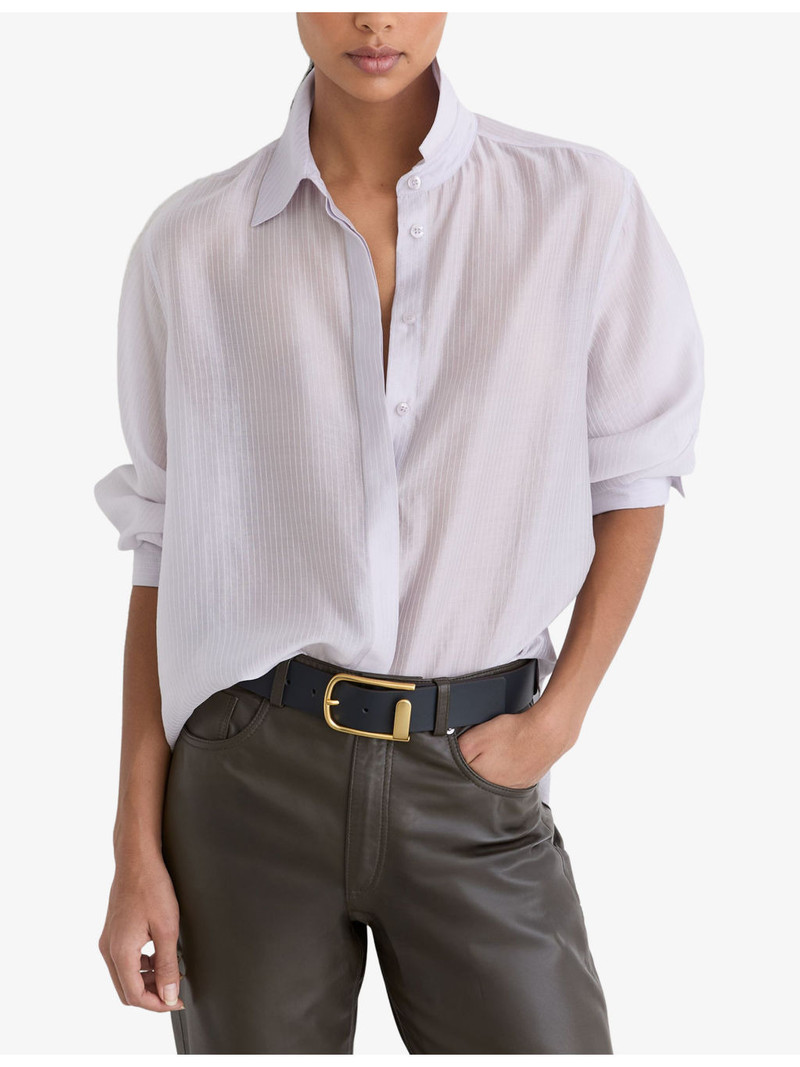 REISS Lyla Half-Keeper Leather Belt outlook