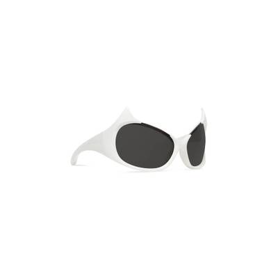 BALENCIAGA Gotham Cat Sunglasses in White outlook