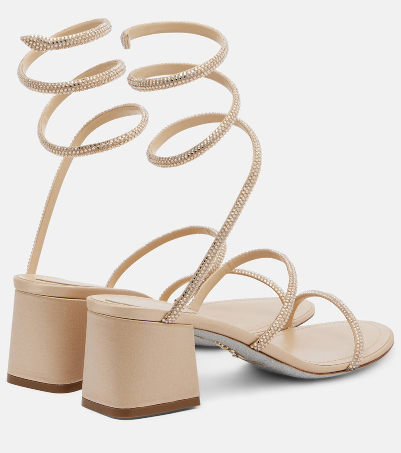 RENE CAOVILLA Cleo crystal-embellished satin sandals outlook