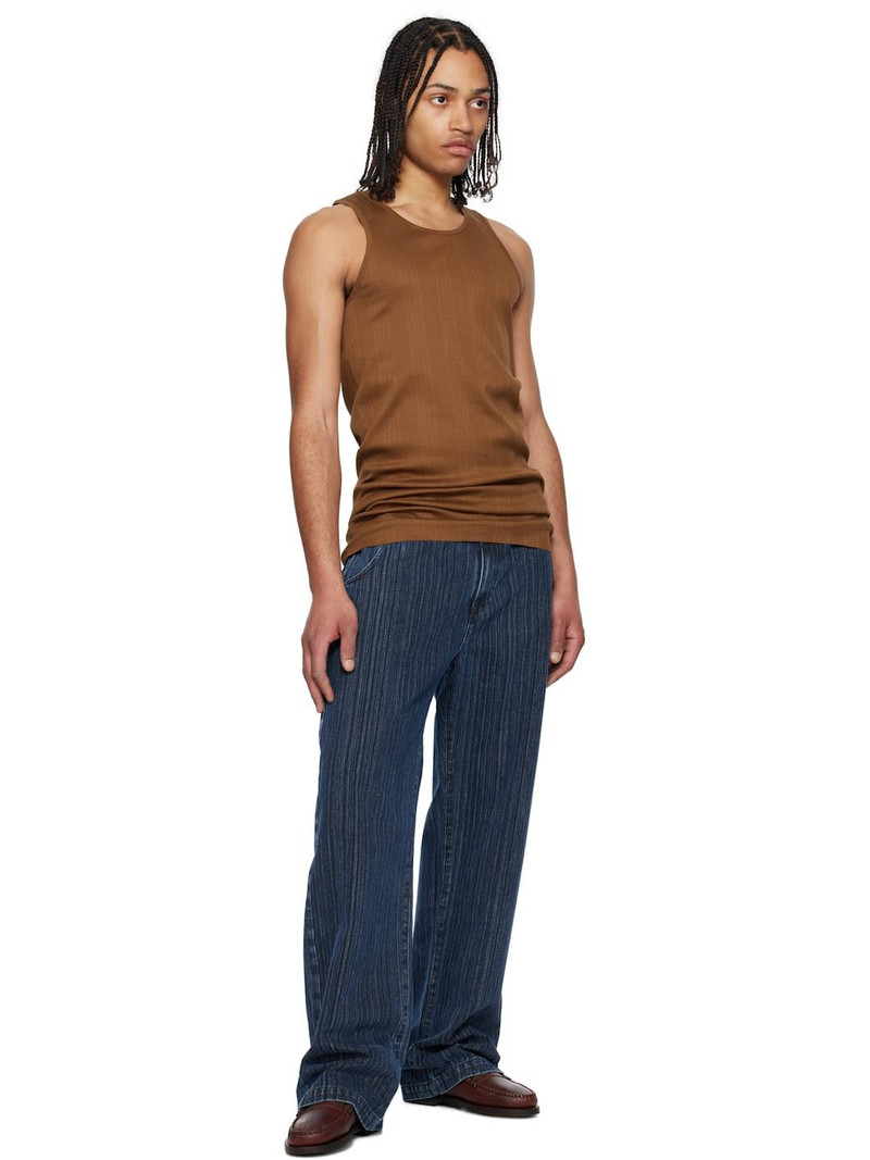 RAINMAKER KYOTO Tan Random Rib Tank Top outlook