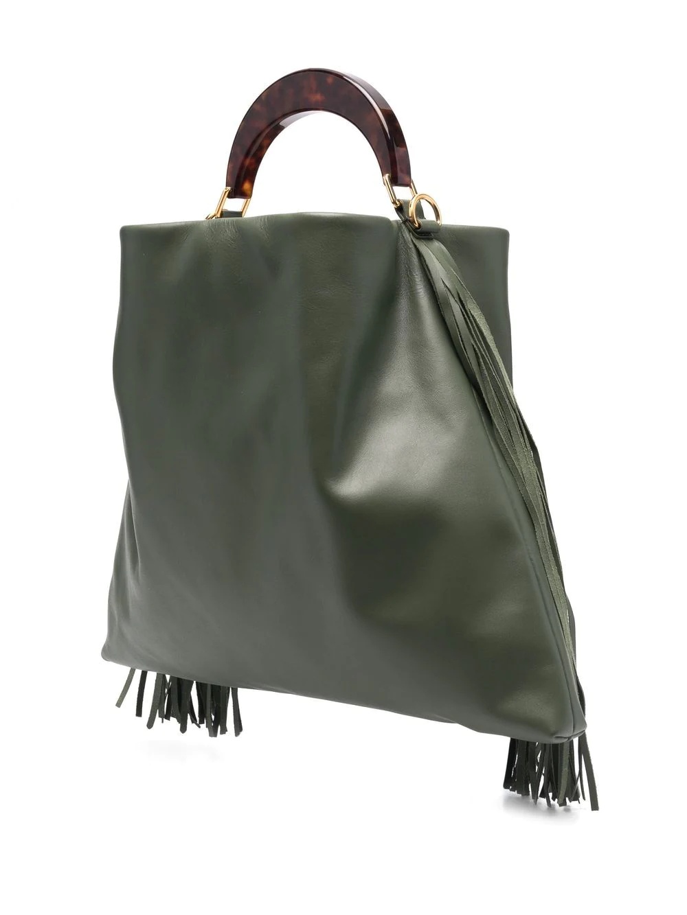 fringe-trim leather tote bag - 3