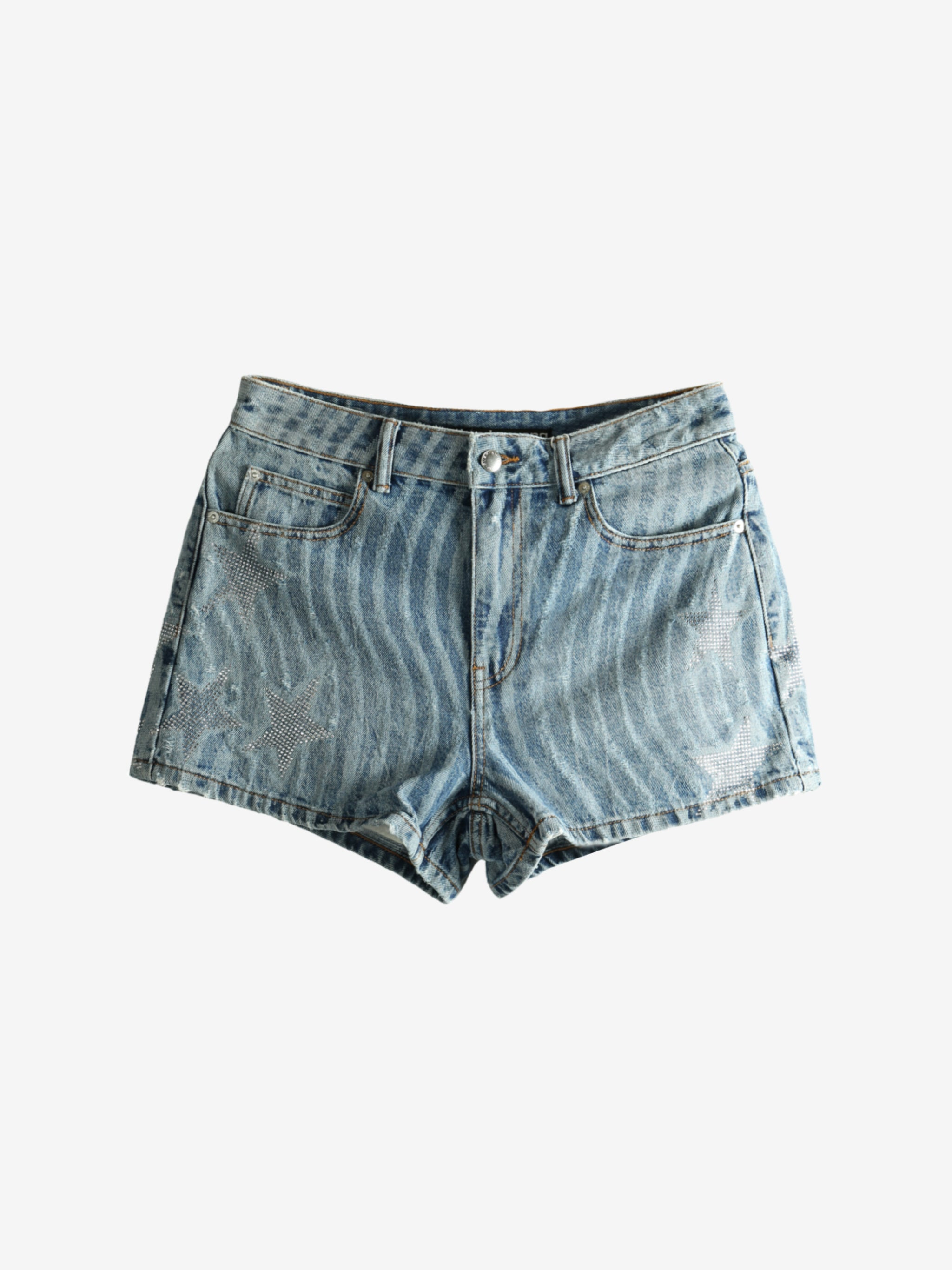 ALEXANDER WANG - Unisex Stars And Stripes Laser Print Hotfix Shorts - 4