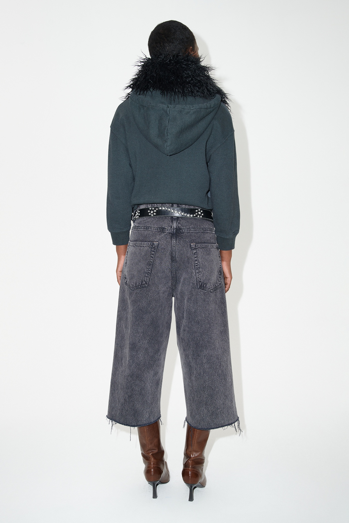 Half Cut Overdyed Black Chain Twill - 6