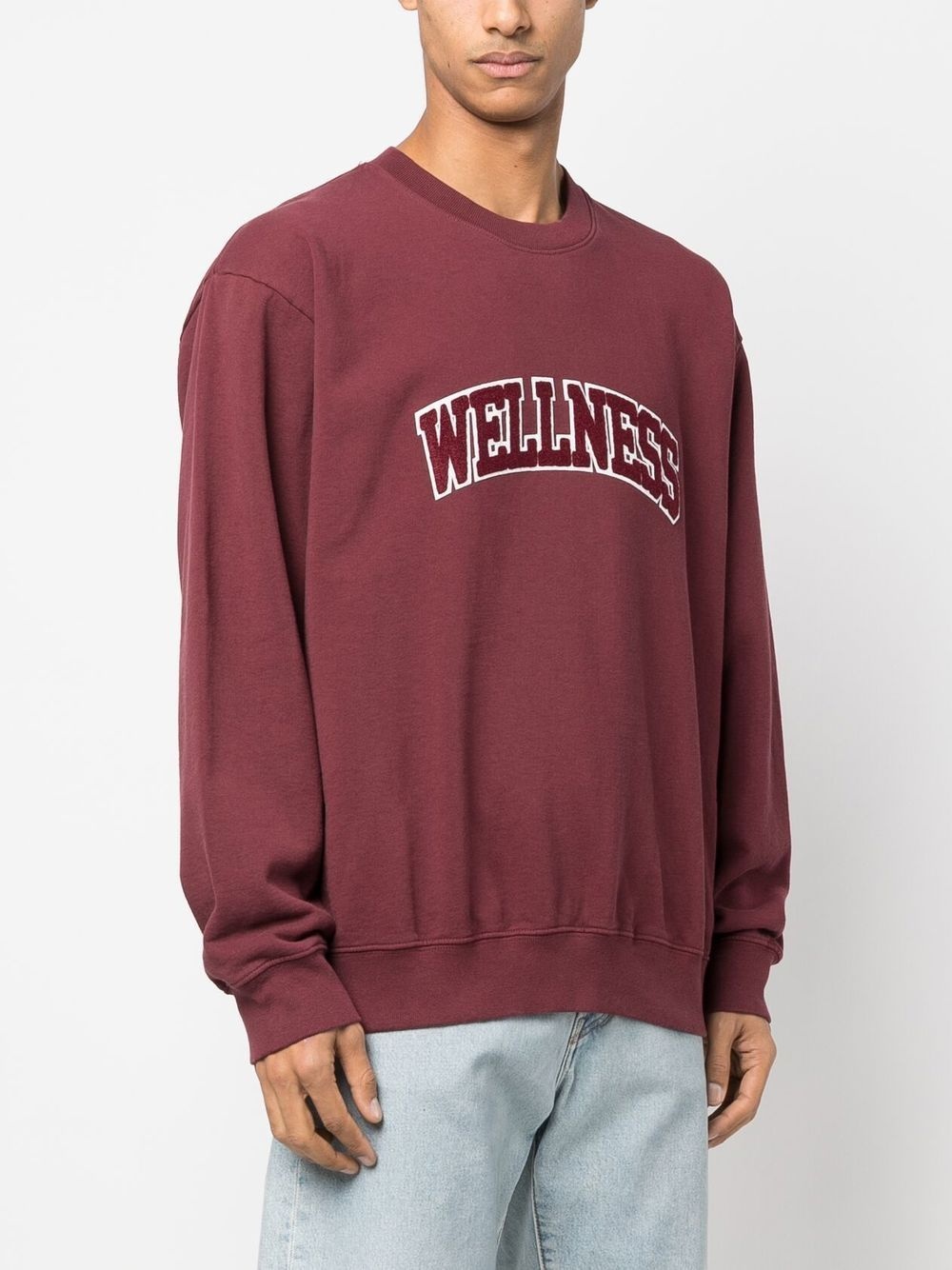 letter-patch cotton jumper - 2