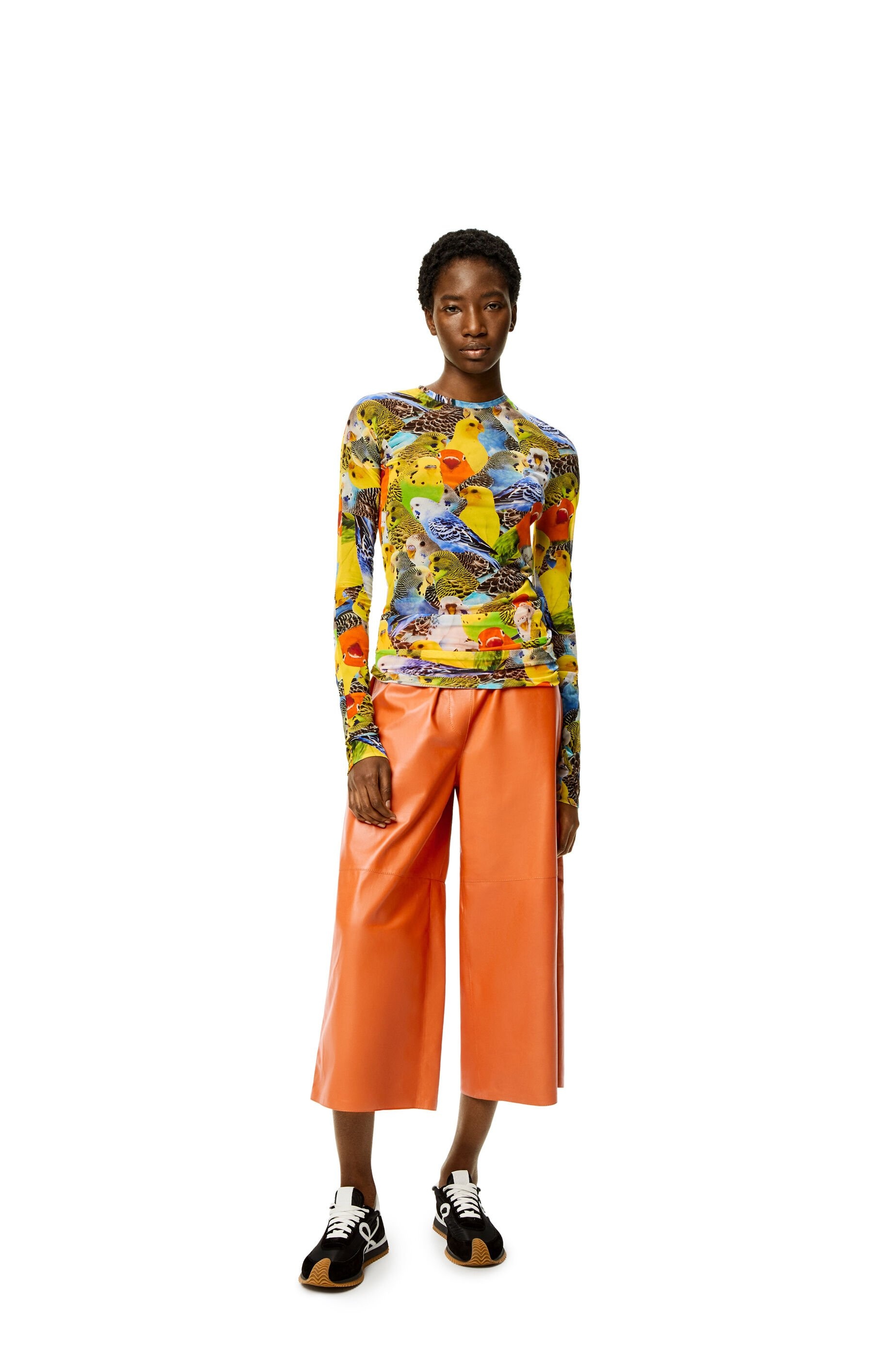 Cropped trousers in nappa - 2