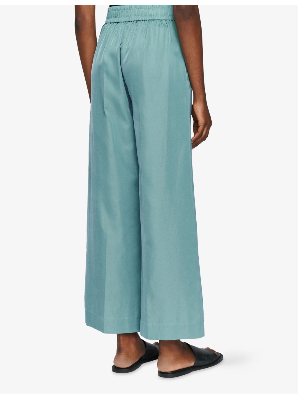 Thurlow Wide-Leg High-Rise Silk and Cotton-Blend Trousers - 3