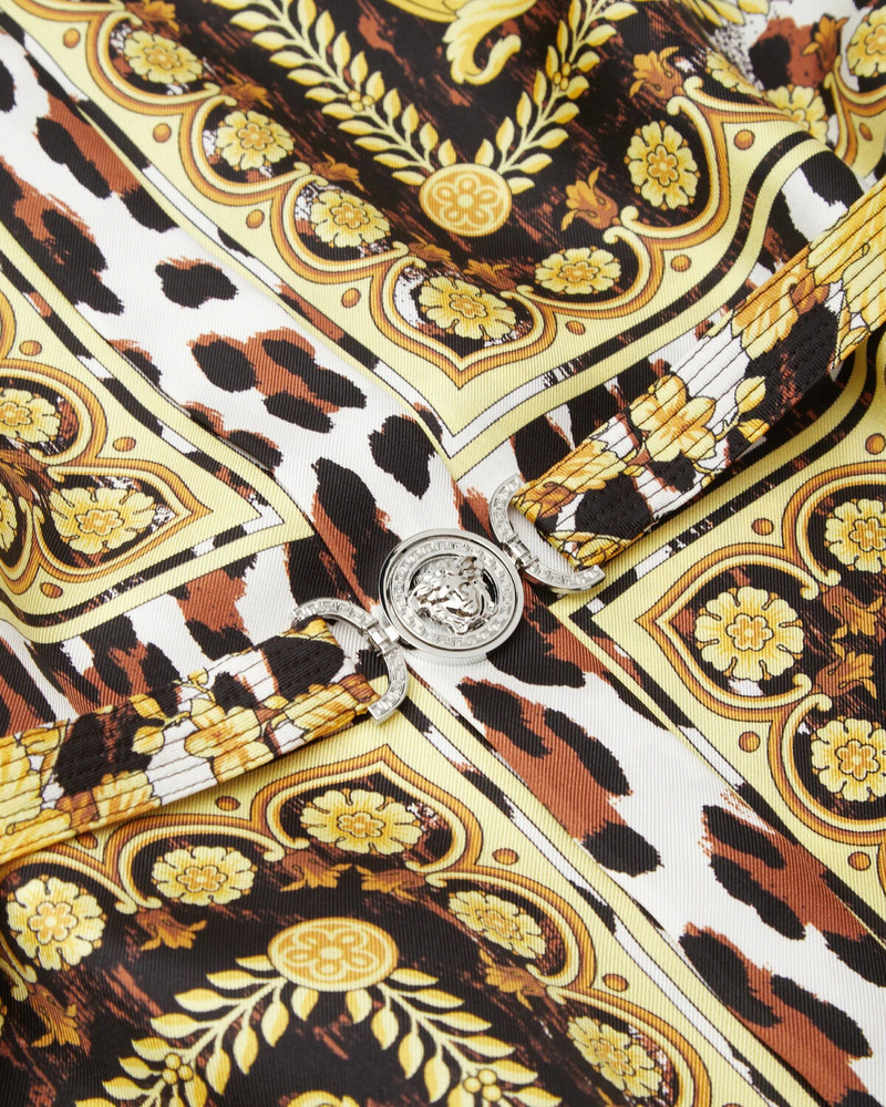 Wild Barocco Silk Midi Shirt Dress 4