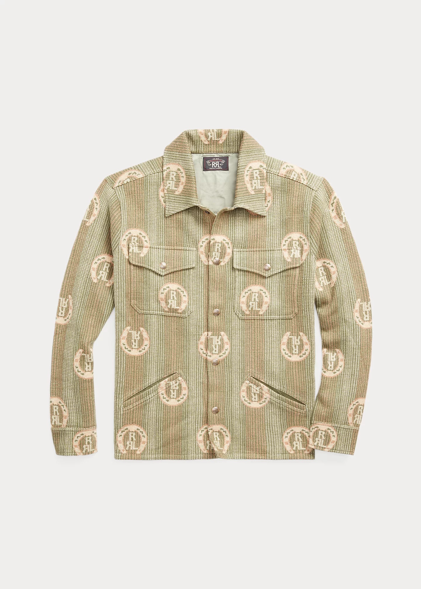 Horseshoe-Logo Cotton Overshirt Sweater - 1